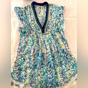 Poupette St Barth mini dress, XS, blue, green, white. Great condition.
